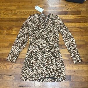 Zara cheetah print v-neck dress